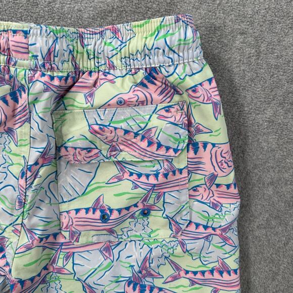 Vineyard Vines Printed Chappy Swim Trunks Boys Medium (12/14) Drawstring Blue - Picture 7 of 7